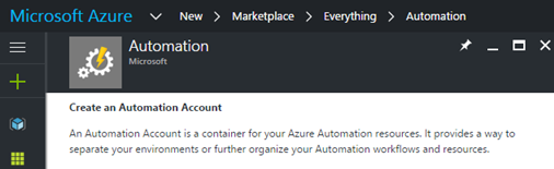 Create Automation Account