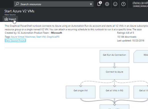 Import Graphical Runbook