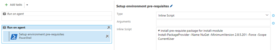 Configure environment prerequisite powershell