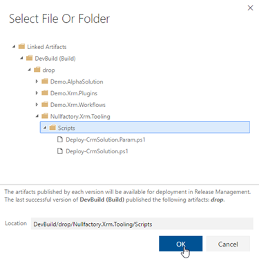 Configure CRM deploy step target