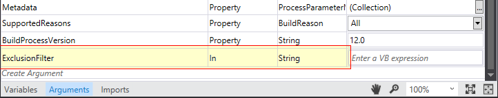 Build Process Parameter