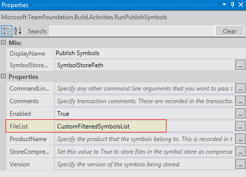 PublishSymbols, FileList