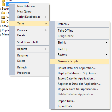 SSMS Context Menu