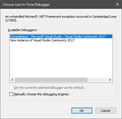 Choose Debugger