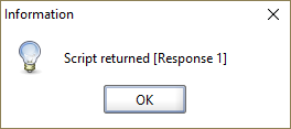 Script returned response 1