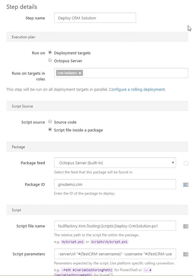 Existing Build Definition