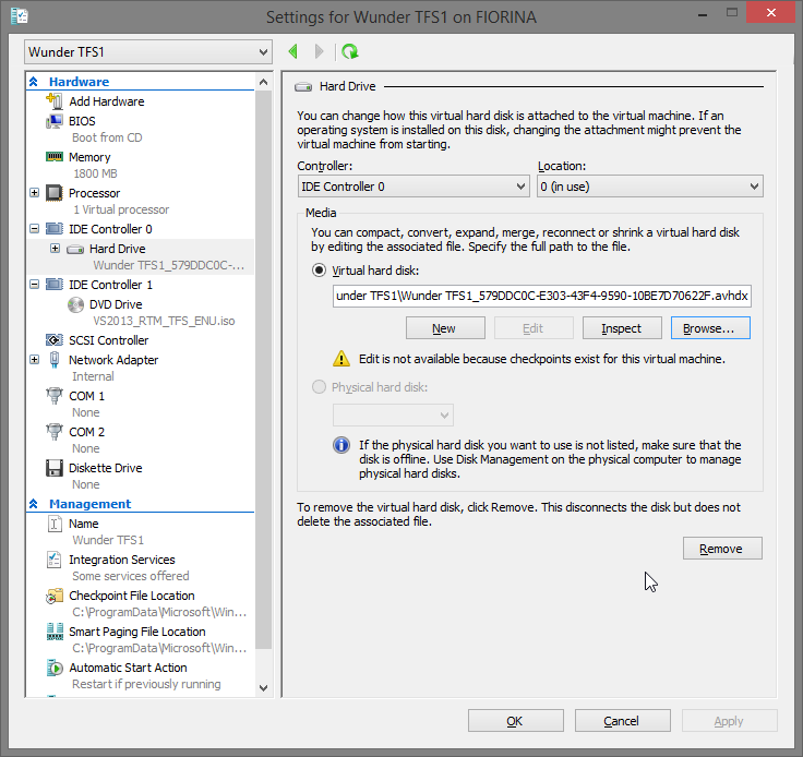 Virtual Machine Settings