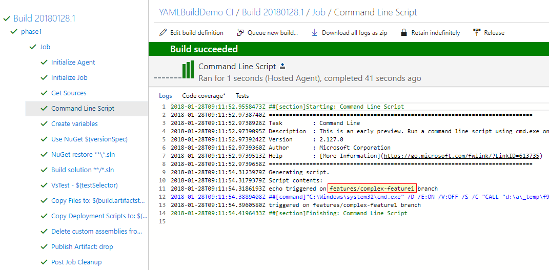 Branch triggered on New Branch